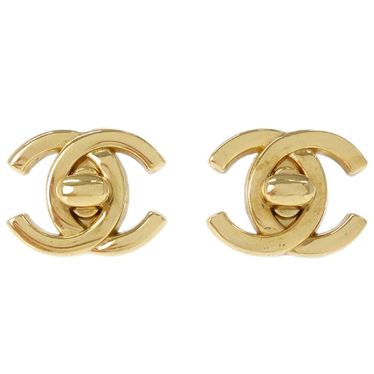 Chanel CC Turnlock Clip-On Earrings Gold Small 96P