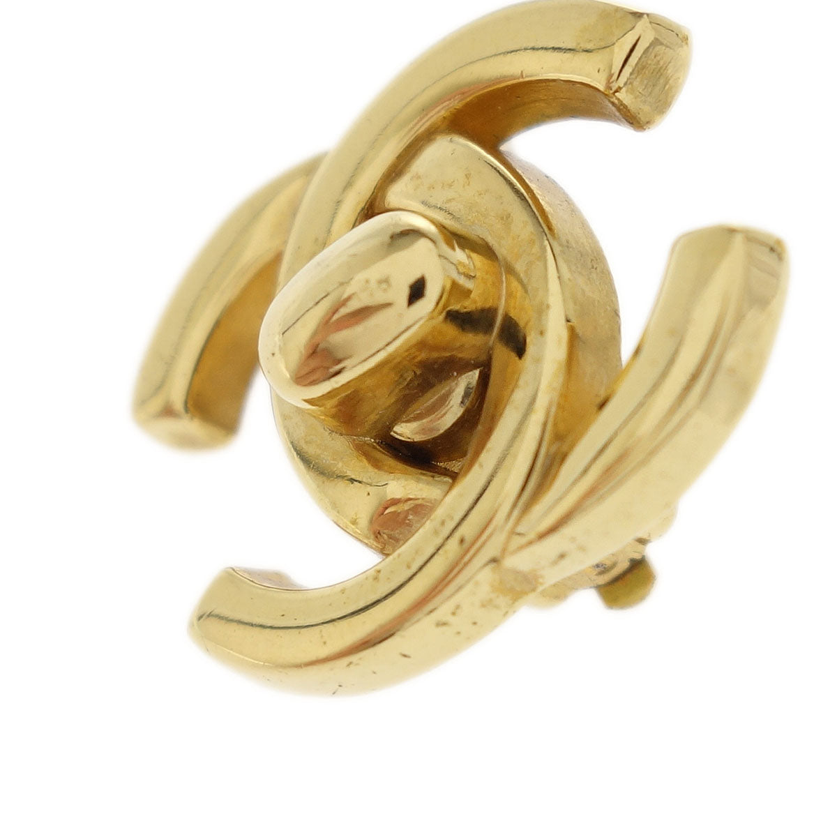 Chanel CC Turnlock Clip-On Earrings Gold Small 96P