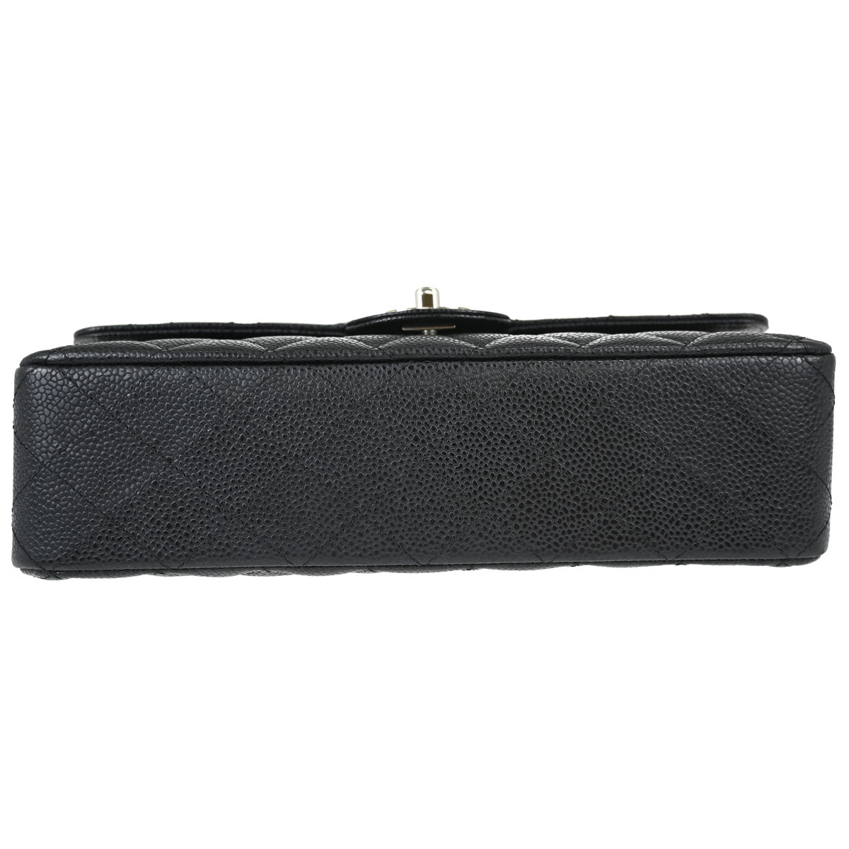 Chanel 2008-2009 Black Caviar Skin Medium Classic Double Flap Shoulder Bag