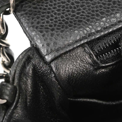 Chanel Gray Caviar Skin Mini Classic Square Flap Shoulder Bag 17