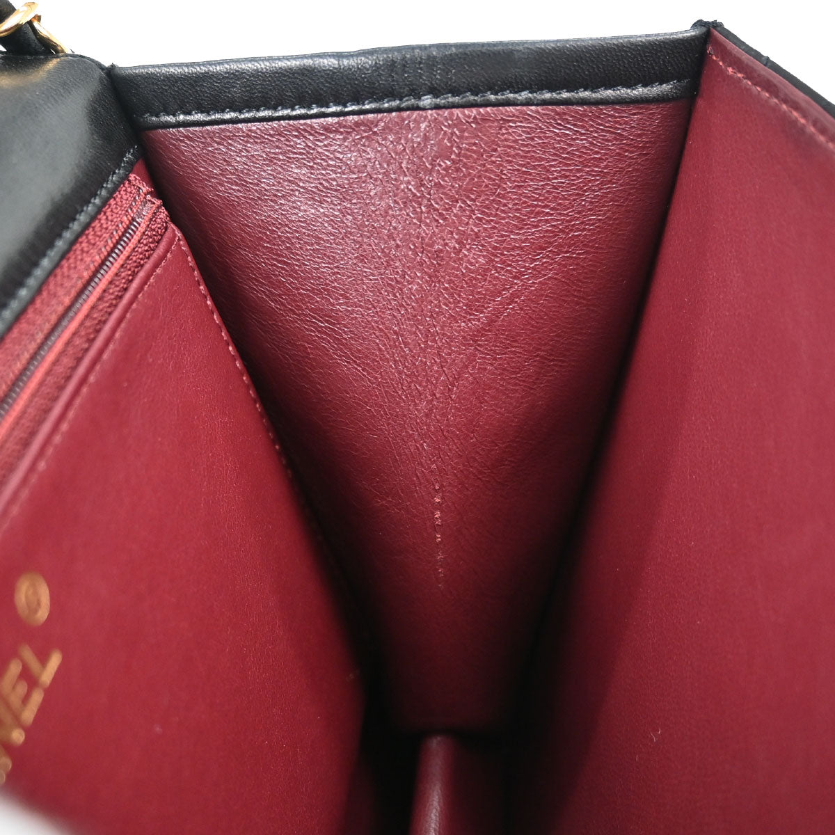 Chanel 1997-1999 Black Lambskin Pushlock Small Half Flap Shoulder Bag