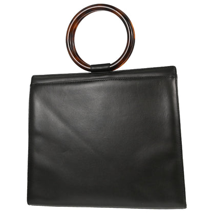 Chanel 1997-1999 Black Calfskin Faux Tortoiseshell Handbag