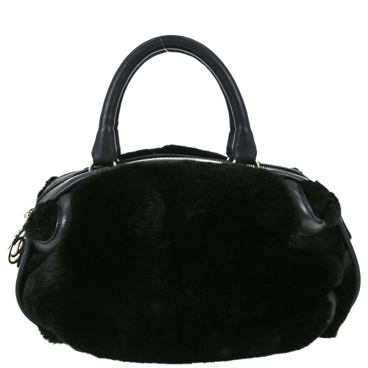 Chanel Black Lapin Fur Tote Handbag