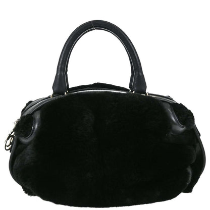 Chanel Black Lapin Fur Tote Handbag