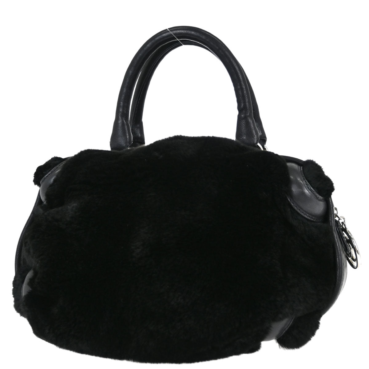 Chanel Black Lapin Fur Tote Handbag