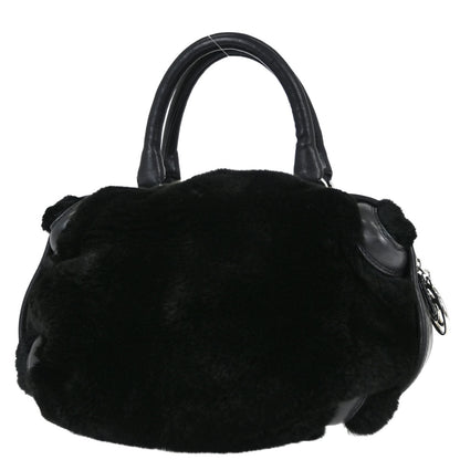 Chanel Black Lapin Fur Tote Handbag