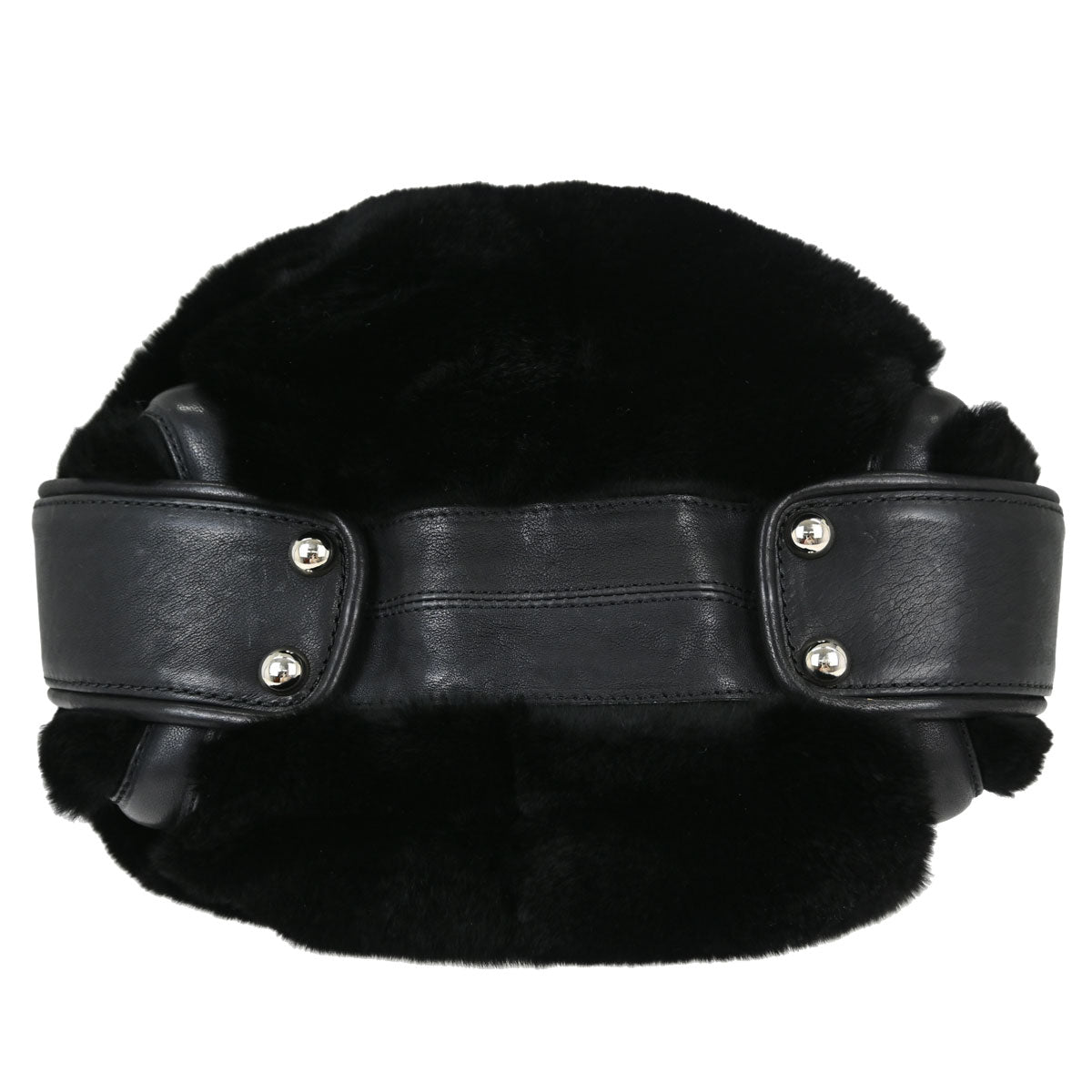 Chanel Black Lapin Fur Tote Handbag