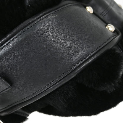 Chanel Black Lapin Fur Tote Handbag