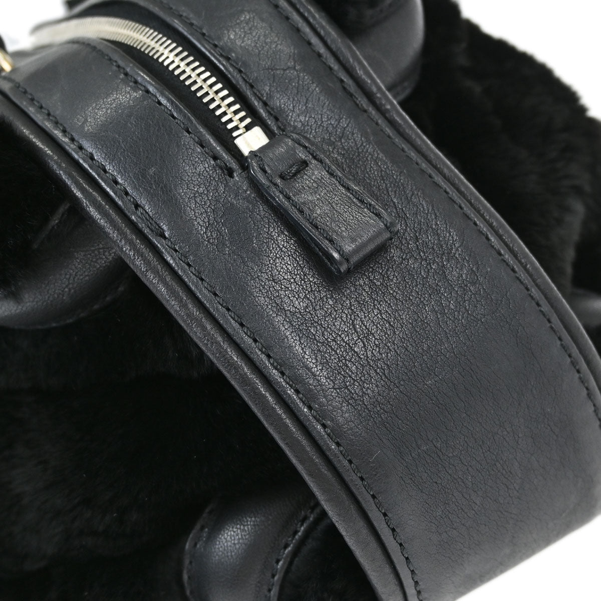 Chanel Black Lapin Fur Tote Handbag