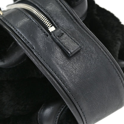 Chanel Black Lapin Fur Tote Handbag