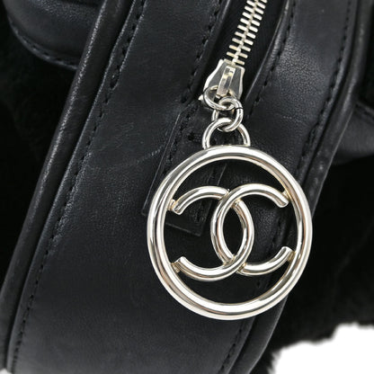 Chanel Black Lapin Fur Tote Handbag