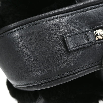 Chanel Black Lapin Fur Tote Handbag