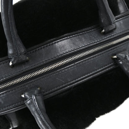 Chanel Black Lapin Fur Tote Handbag