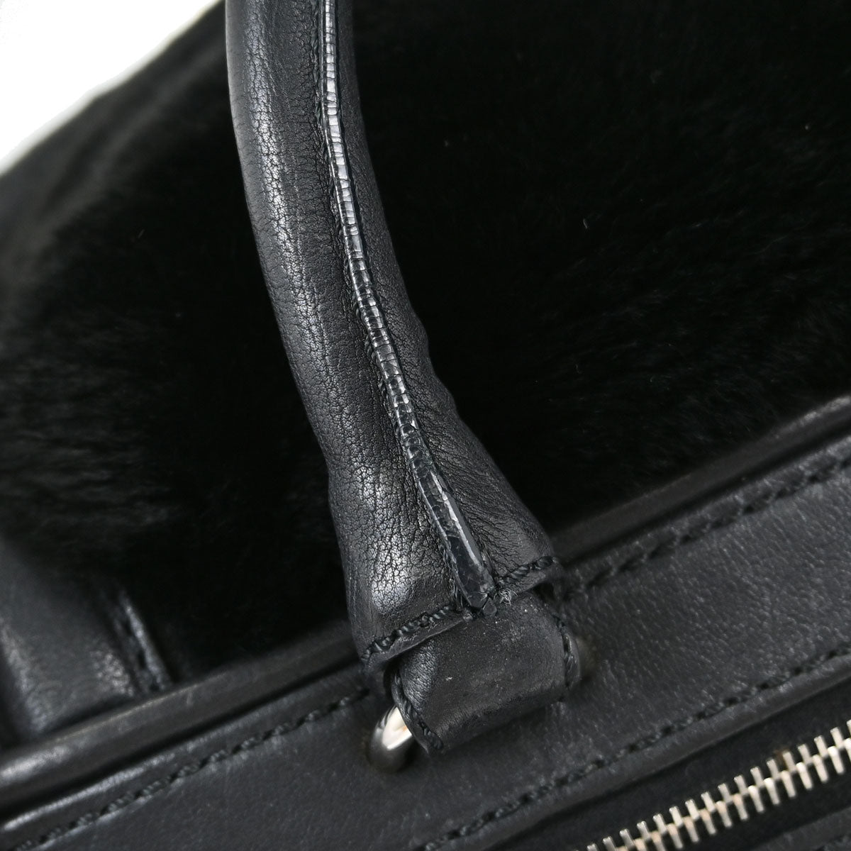 Chanel Black Lapin Fur Tote Handbag