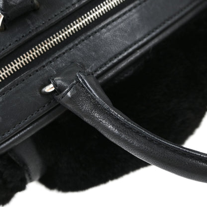 Chanel Black Lapin Fur Tote Handbag