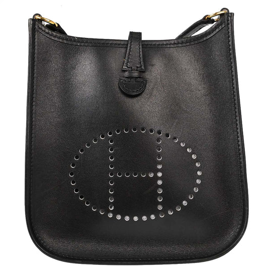 Hermes Black Box Calf Evelyne TPM Shoulder Bag