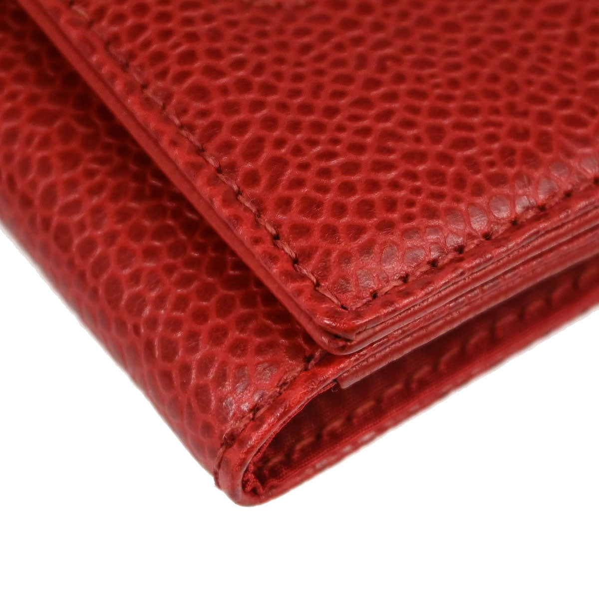 Chanel 6 Hook Key Case Red Caviar Skin Small Good