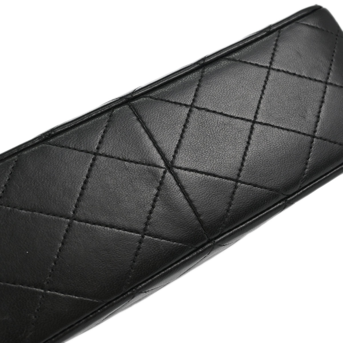 Chanel Black Lambskin Classic Square Flap Shoulder Bag 20