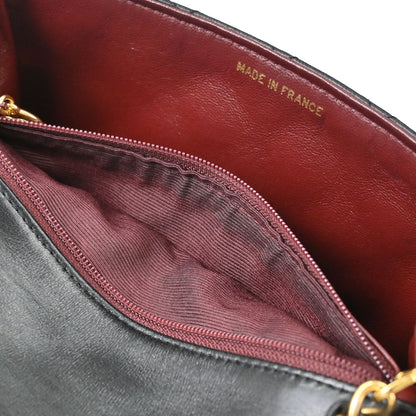 Chanel Black Lambskin Classic Square Flap Shoulder Bag 20