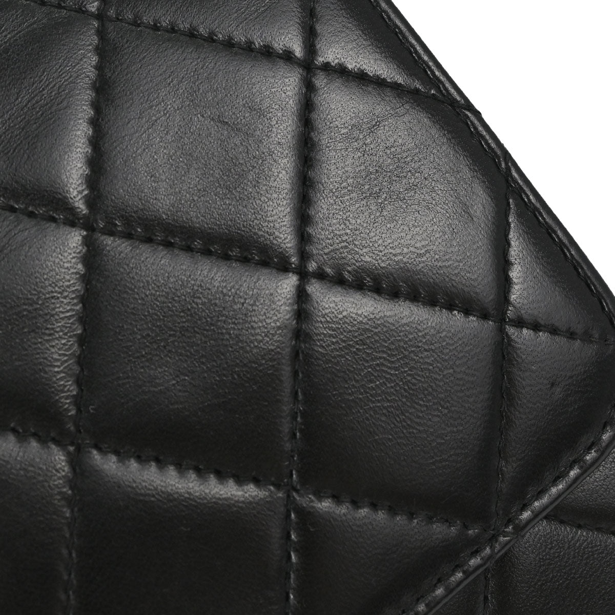 Chanel 1996-1997 Black Lambskin Pushlock Medium Half Flap Shoulder Bag