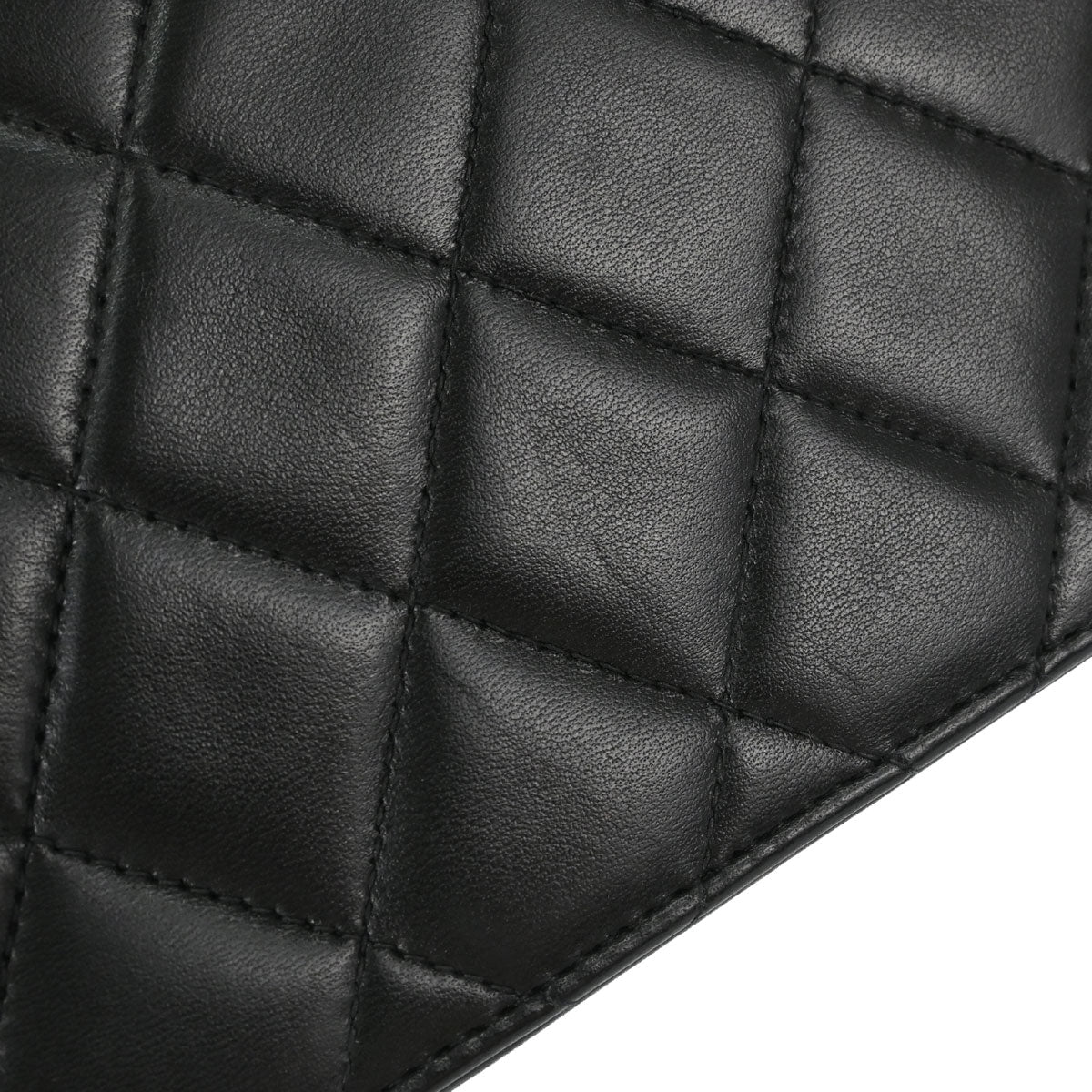 Chanel 1996-1997 Black Lambskin Pushlock Medium Half Flap Shoulder Bag