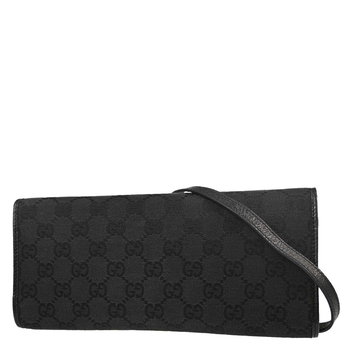 Gucci Black Canvas GG Bamboo Shoulder Bag