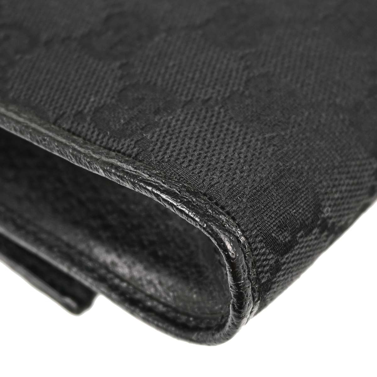 Gucci Black Canvas GG Bamboo Shoulder Bag
