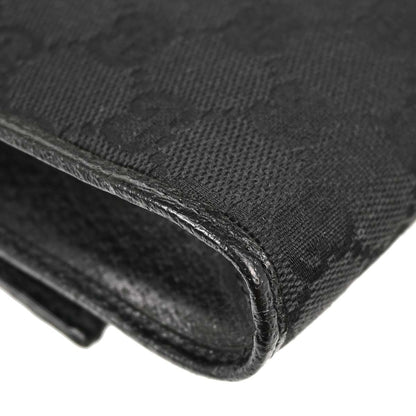 Gucci Black Canvas GG Bamboo Shoulder Bag