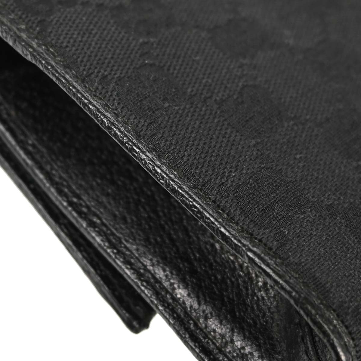 Gucci Black Canvas GG Bamboo Shoulder Bag