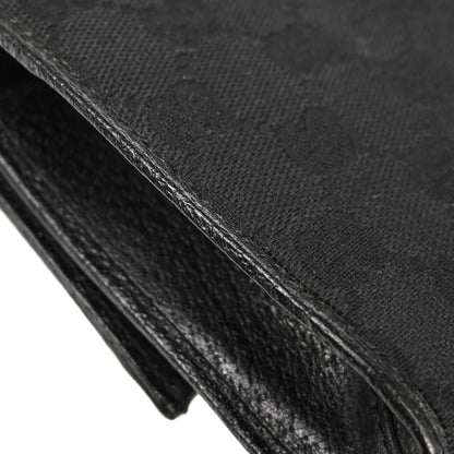 Gucci Black Canvas GG Bamboo Shoulder Bag