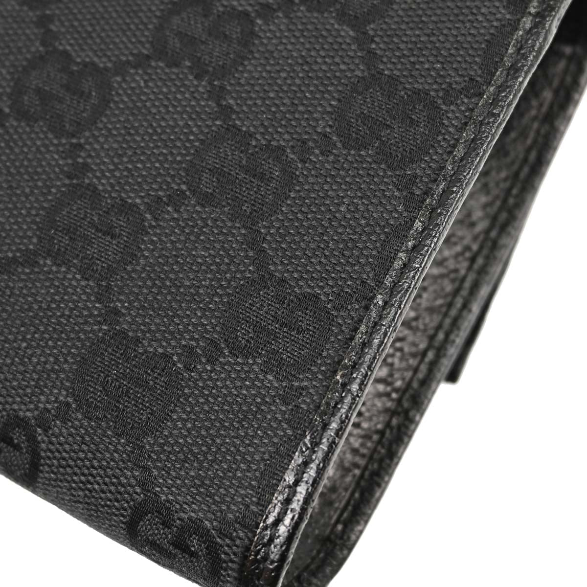Gucci Black Canvas GG Bamboo Shoulder Bag