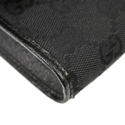 Gucci Black Canvas GG Bamboo Shoulder Bag