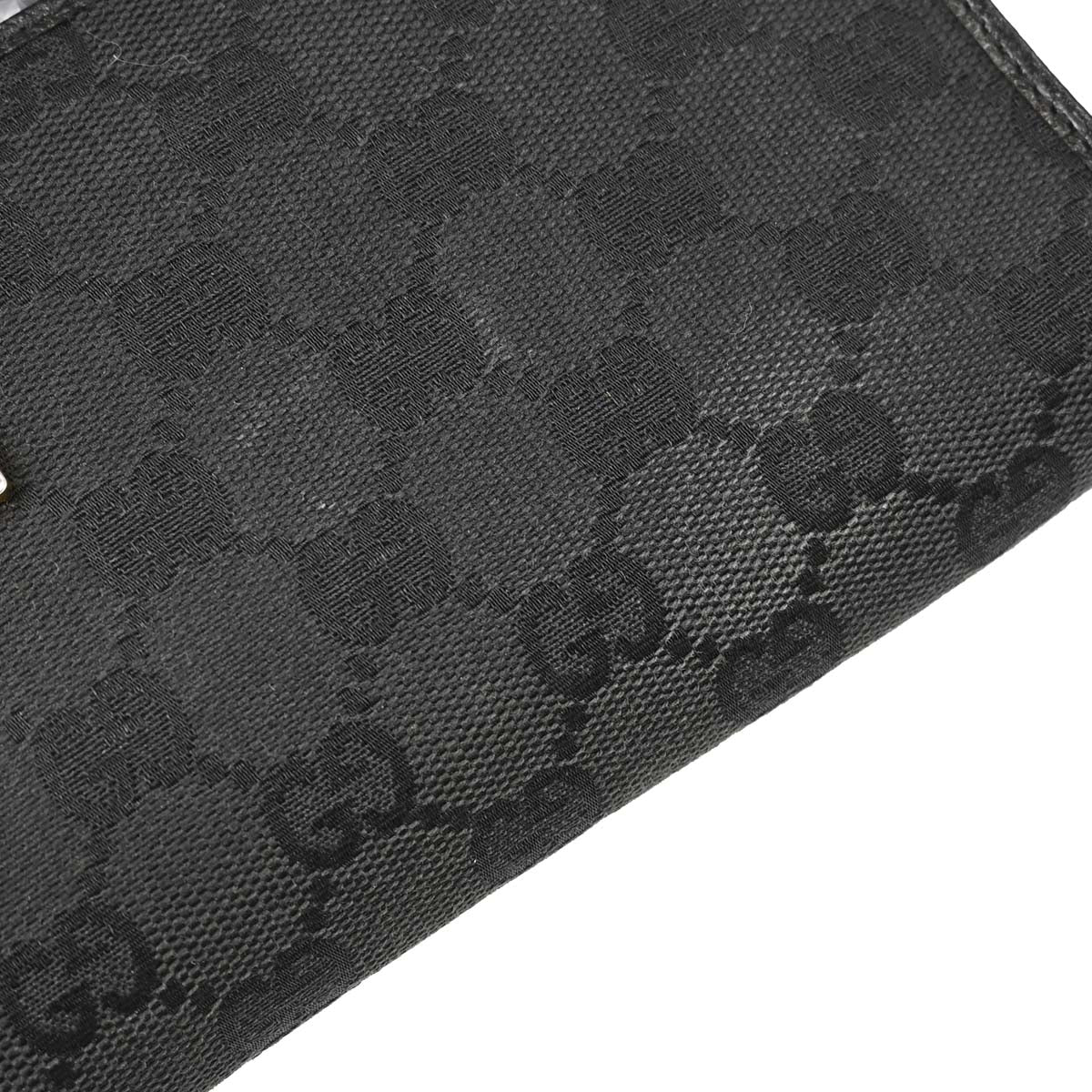 Gucci Black Canvas GG Bamboo Shoulder Bag