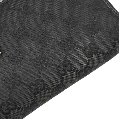 Gucci Black Canvas GG Bamboo Shoulder Bag