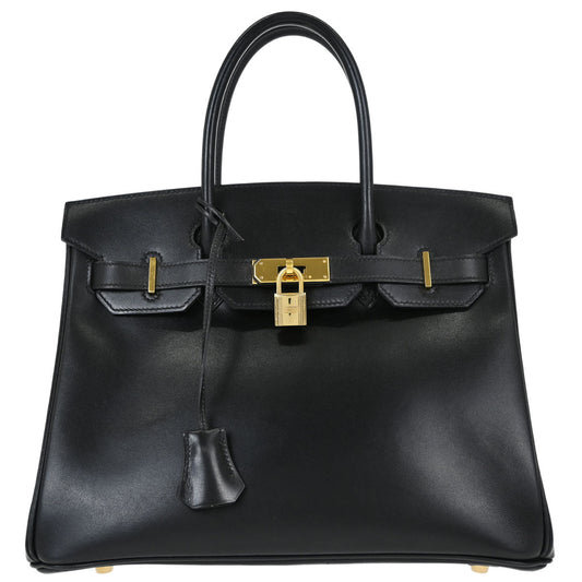 Hermes Black Box Calf Birkin 30 Handbag