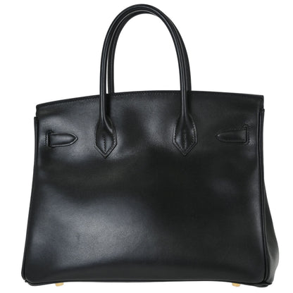 Hermes Black Box Calf Birkin 30 Handbag