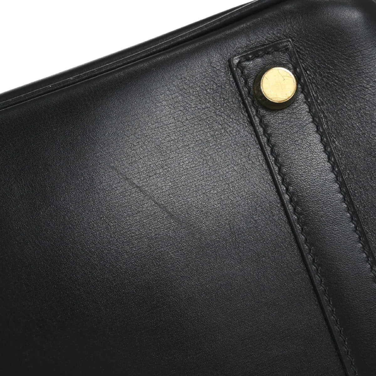 Hermes Black Box Calf Birkin 30 Handbag