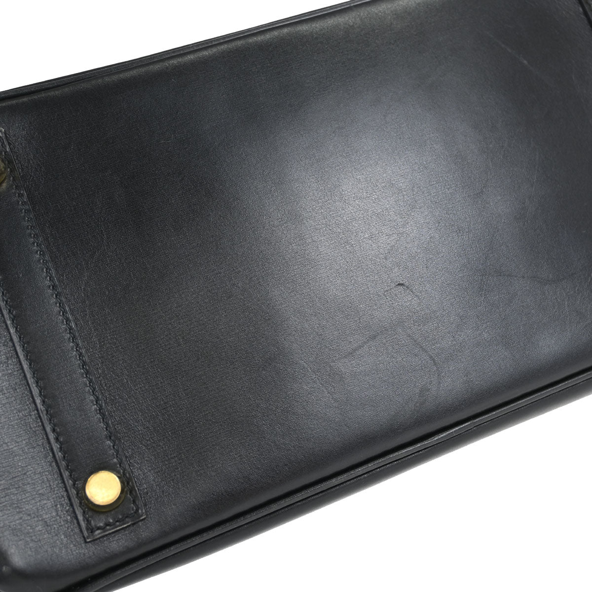 Hermes Black Box Calf Birkin 30 Handbag