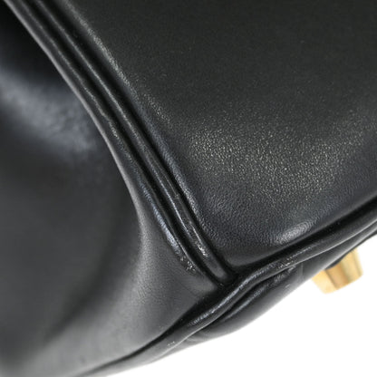 Hermes Black Box Calf Birkin 30 Handbag