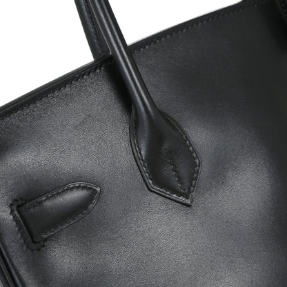 Hermes Black Box Calf Birkin 30 Handbag