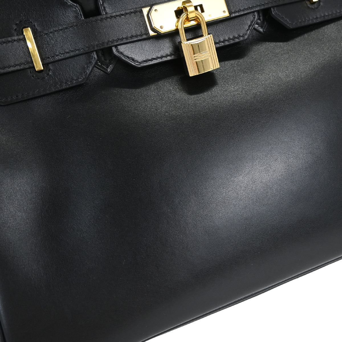 Hermes Black Box Calf Birkin 30 Handbag