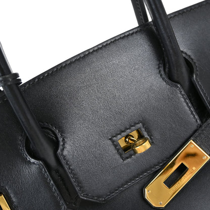 Hermes Black Box Calf Birkin 30 Handbag