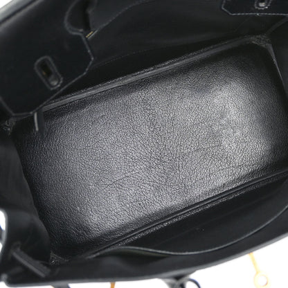 Hermes Black Box Calf Birkin 30 Handbag