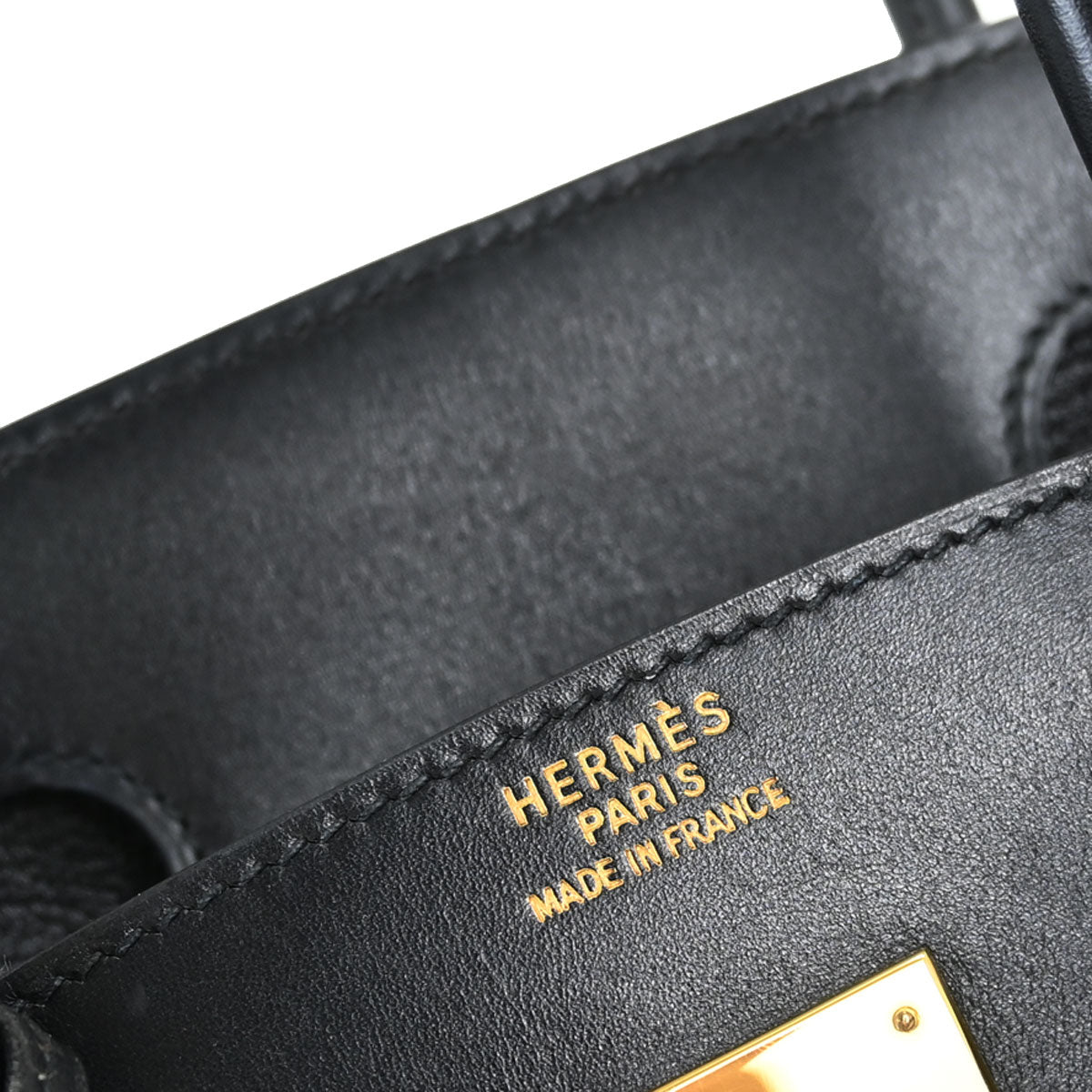 Hermes Black Box Calf Birkin 30 Handbag