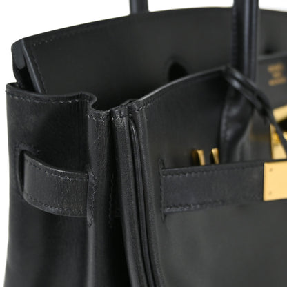Hermes Black Box Calf Birkin 30 Handbag