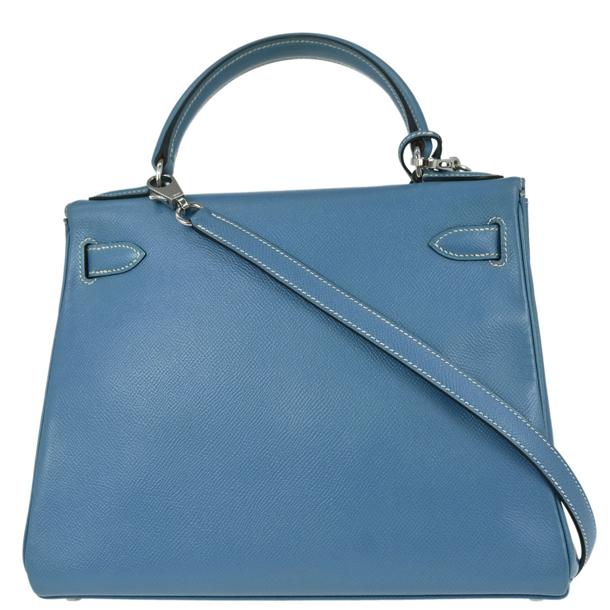 Hermes Blue Jean Courchevel Kelly 28 Retourne 2way Shoulder Handbag