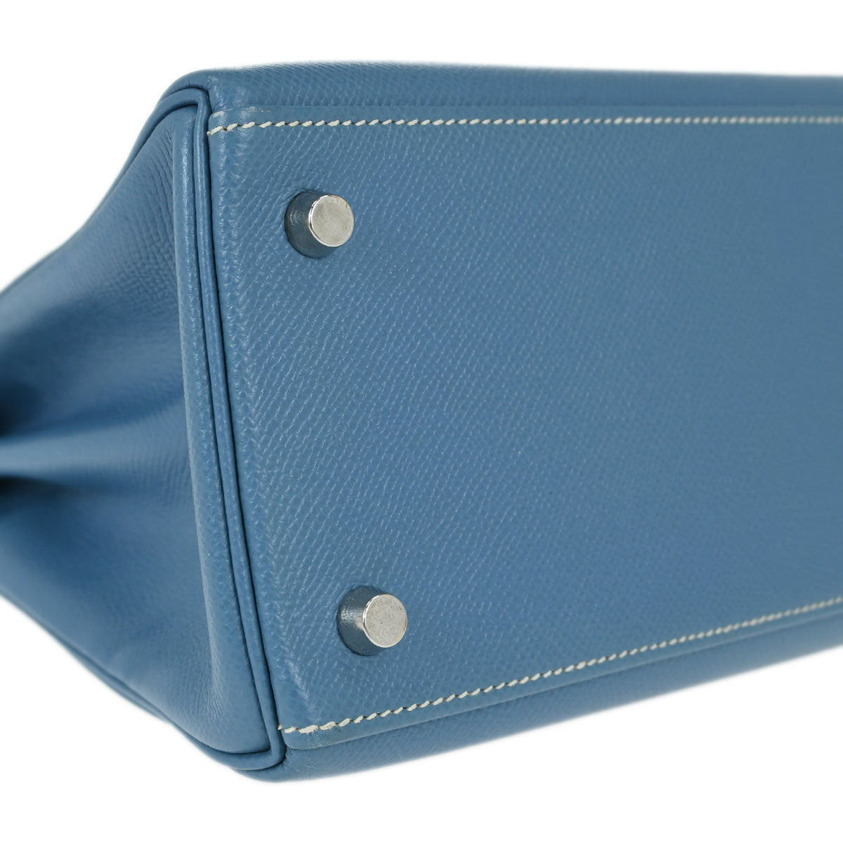 Hermes Blue Jean Courchevel Kelly 28 Retourne 2way Shoulder Handbag