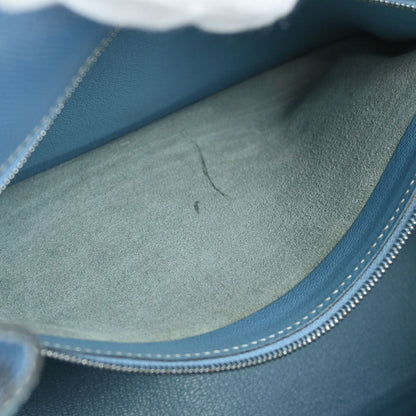 Hermes Blue Jean Courchevel Kelly 28 Retourne 2way Shoulder Handbag