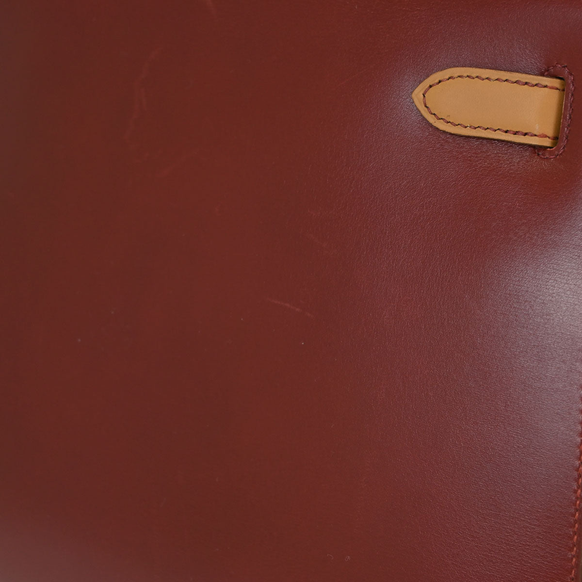 Hermes Rouge H Natural Box Calf Kelly 32 Sellier 2way Shoulder Handbag