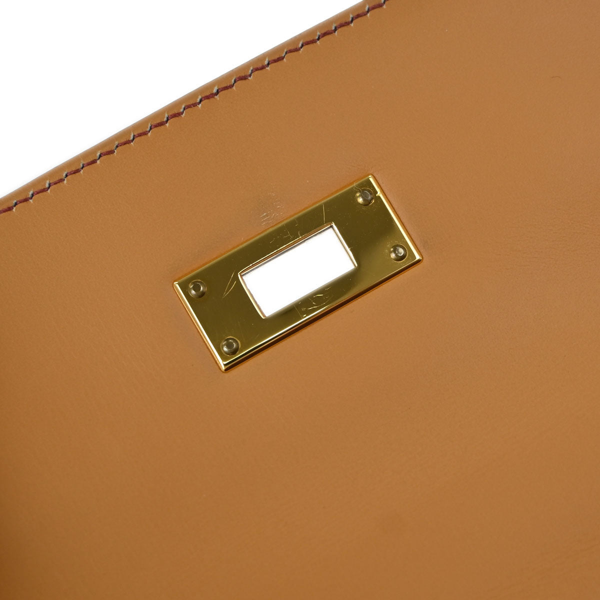 Hermes Rouge H Natural Box Calf Kelly 32 Sellier 2way Shoulder Handbag